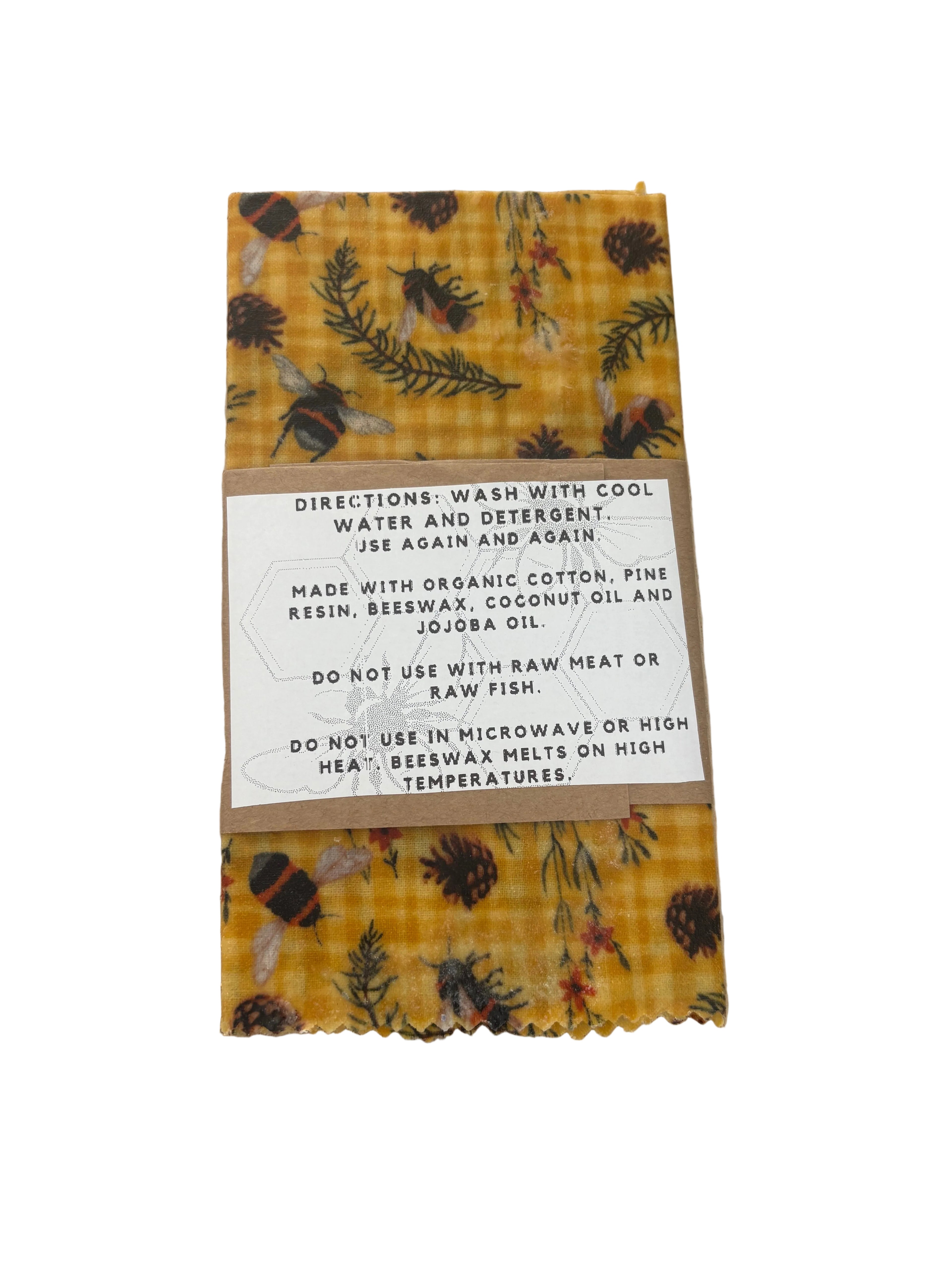 Beewraps Large 14” x 14” Made in USA Eco Friendly Reusable Beeswax Food Wrap