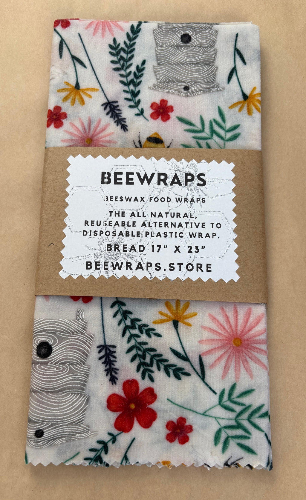 Beewraps Bread 17” x 21” Made in USA Eco Friendly Reusable Beeswax Food Wrap