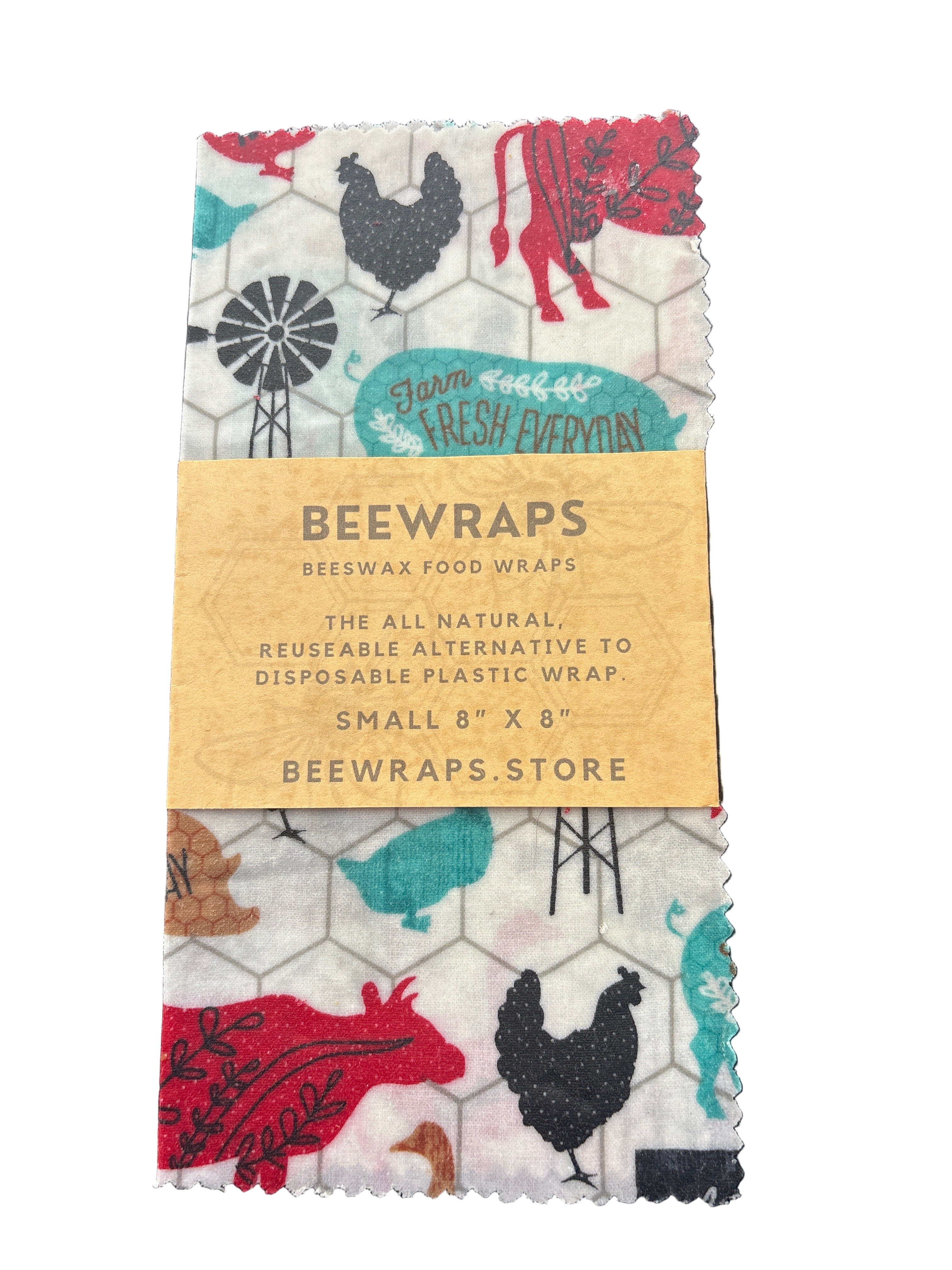 Beewraps Small  8” x 8” Made in USA Eco Friendly Reusable Beeswax Food Wrap