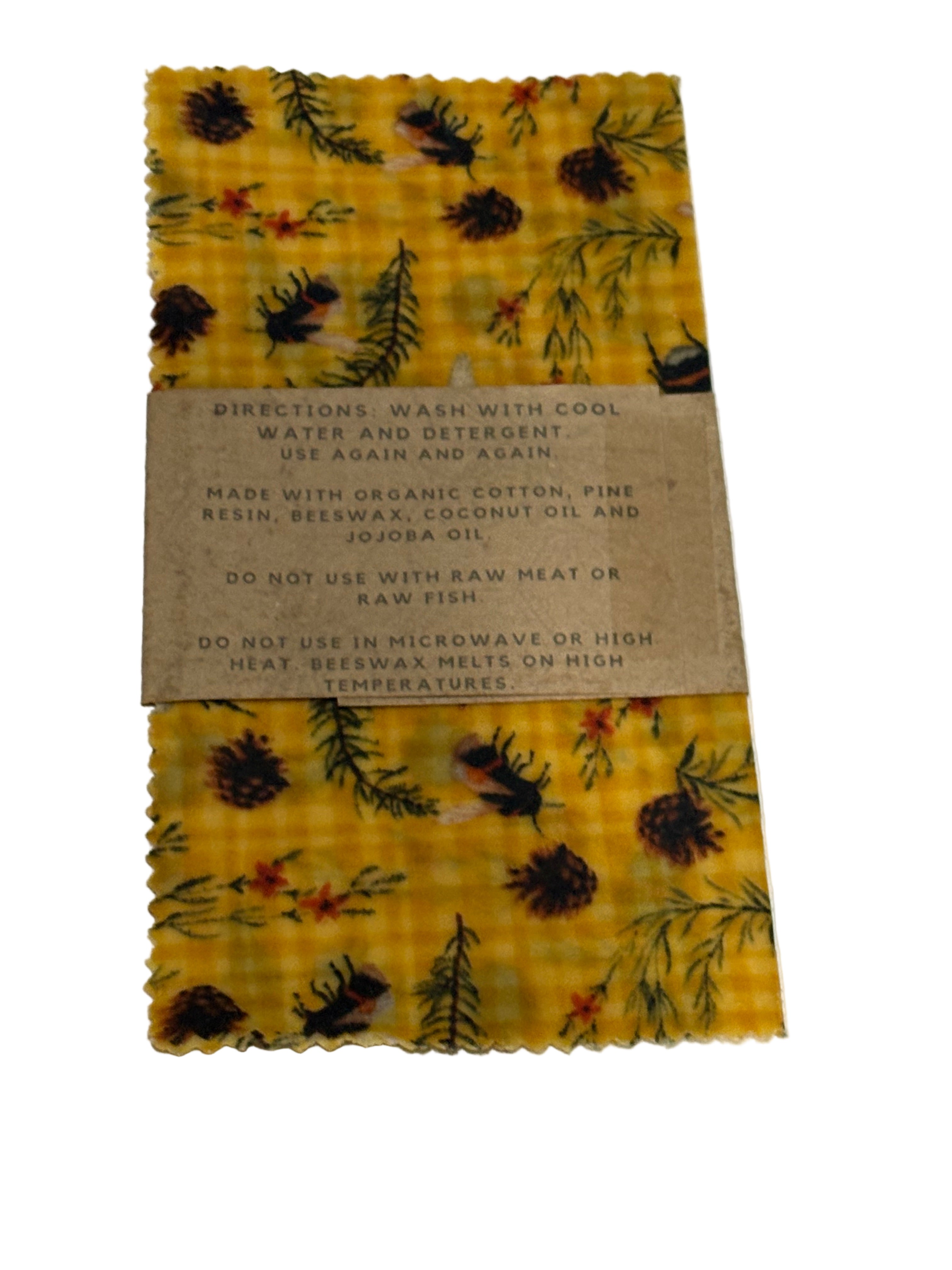 Beewraps Small  8” x 8” Made in USA Eco Friendly Reusable Beeswax Food Wrap