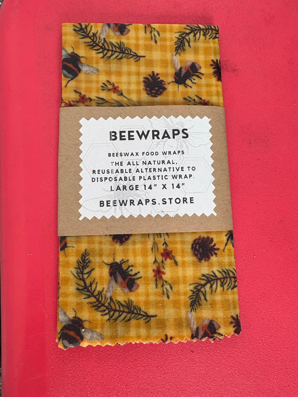 Beewraps Large 14” x 14” Made in USA Eco Friendly Reusable Beeswax Food Wrap