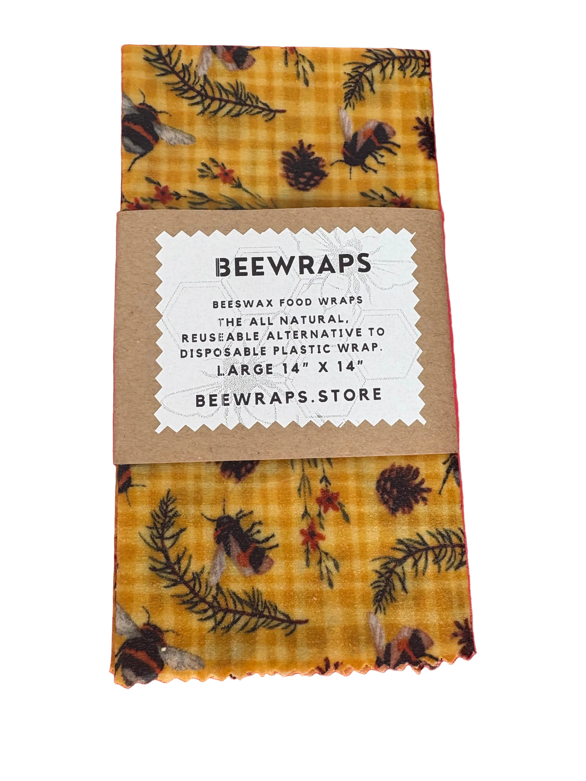 Beewraps Large 14” x 14” Made in USA Eco Friendly Reusable Beeswax Food Wrap