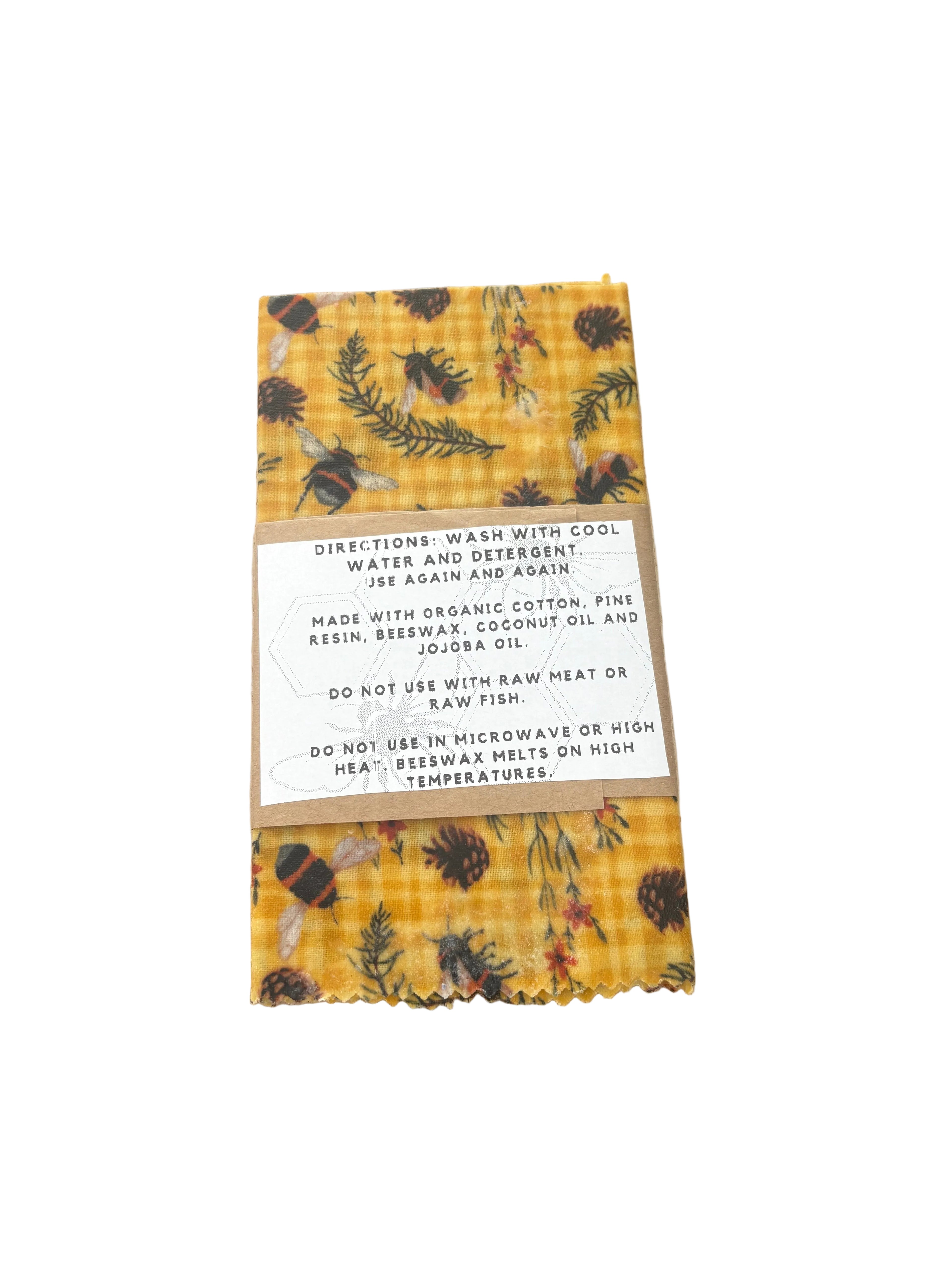 Beewraps Large 14” x 14” Made in USA Eco Friendly Reusable Beeswax Food Wrap