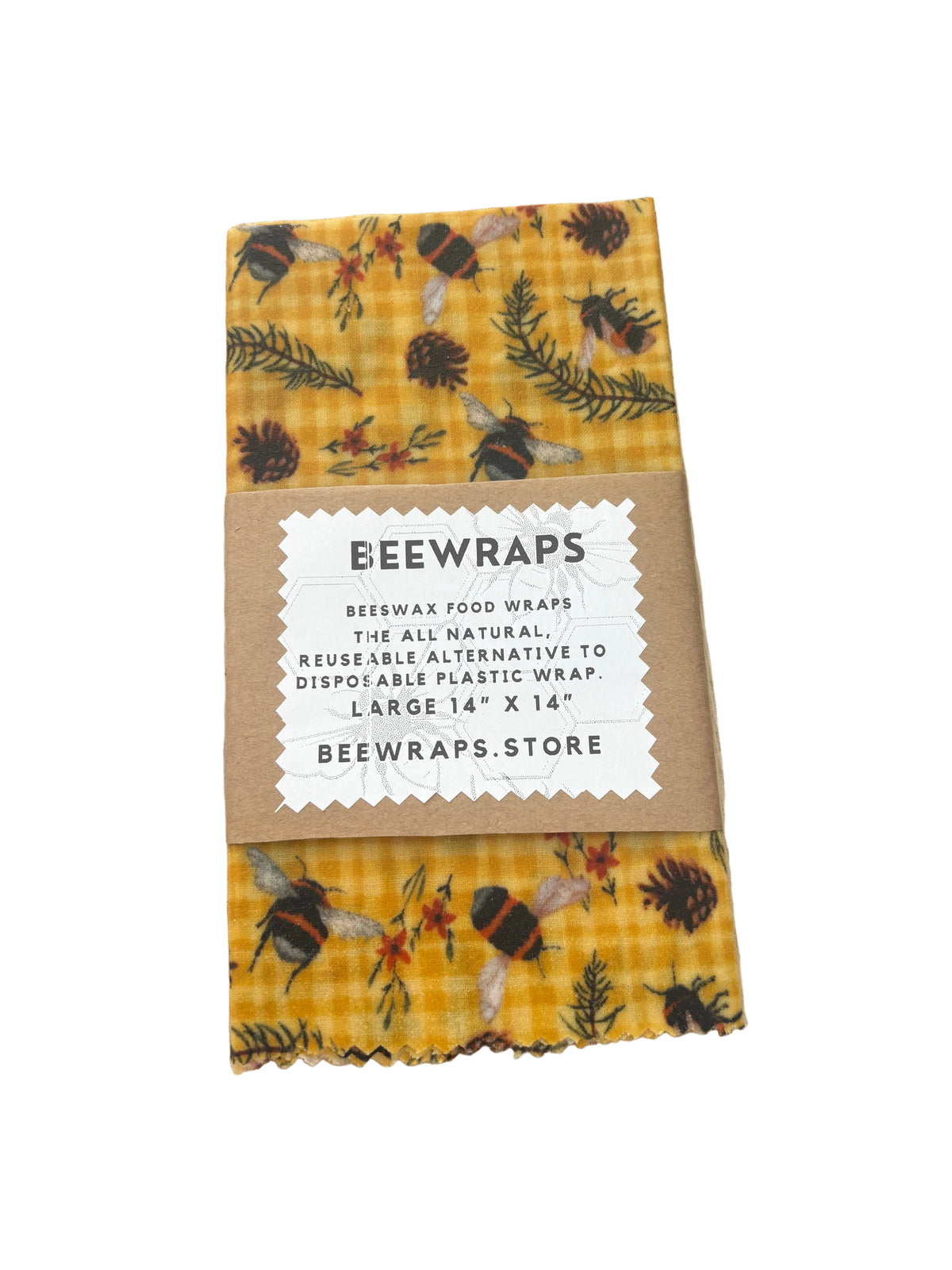 Beewraps Large 14” x 14” Made in USA Eco Friendly Reusable Beeswax Food Wrap
