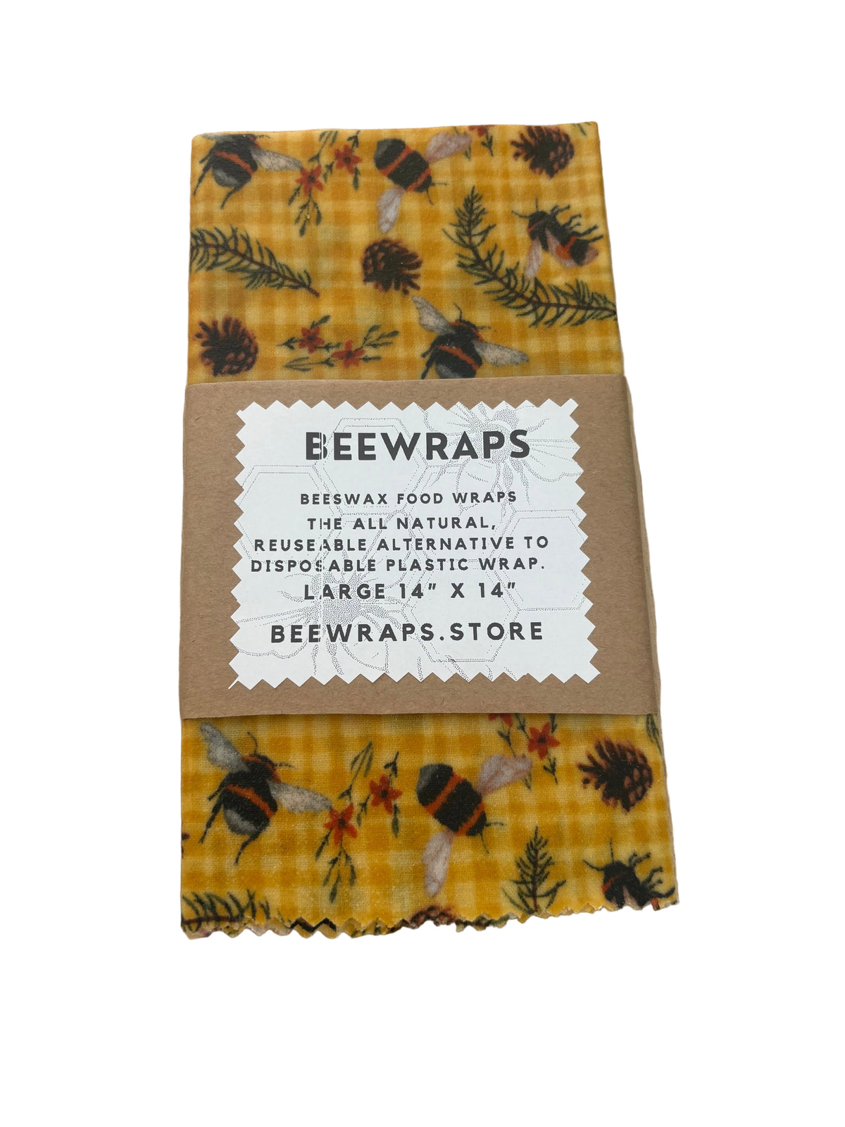 Beewraps Large 14” x 14” Made in USA Eco Friendly Reusable Beeswax Food Wrap