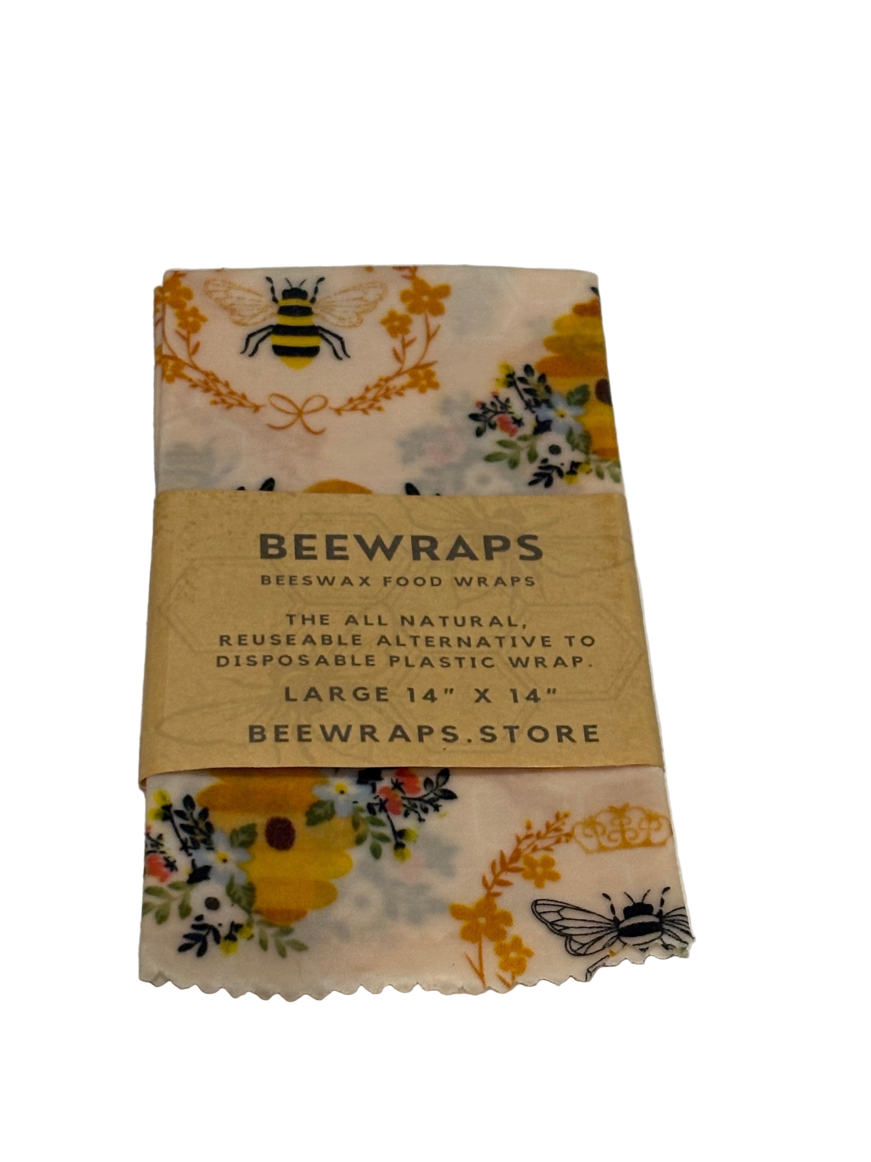 Beewraps Large 14” x 14” Made in USA Eco Friendly Reusable Beeswax Food Wrap