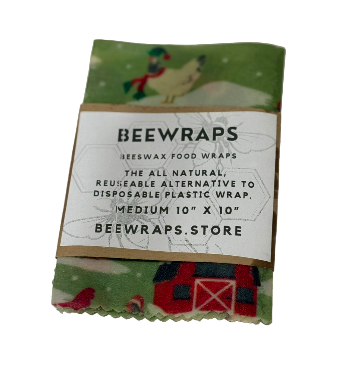 Beewraps Medium  10” x 10” Made in USA Eco Friendly Reusable Beeswax Food Wrap