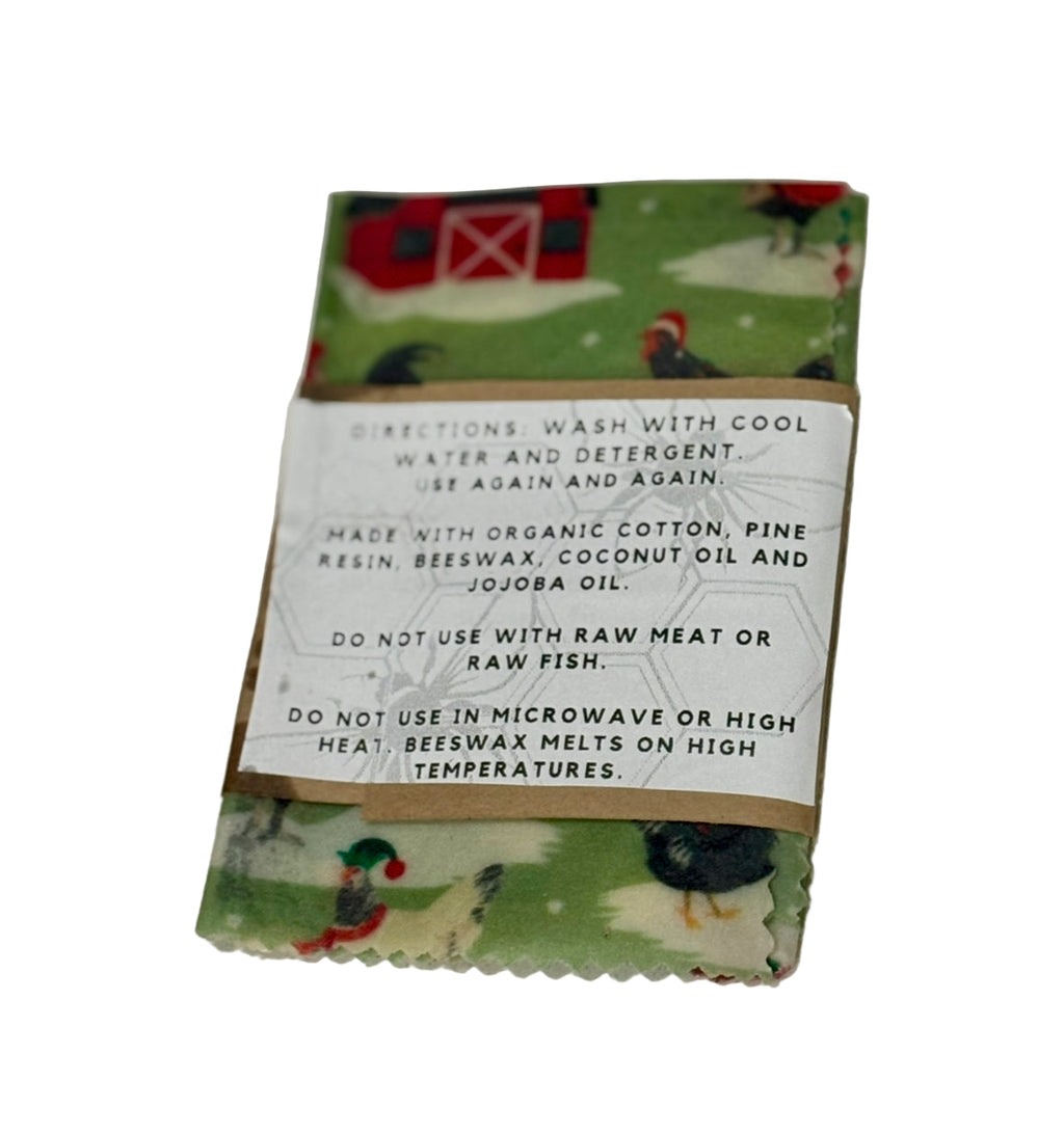 Beewraps Medium  10” x 10” Made in USA Eco Friendly Reusable Beeswax Food Wrap
