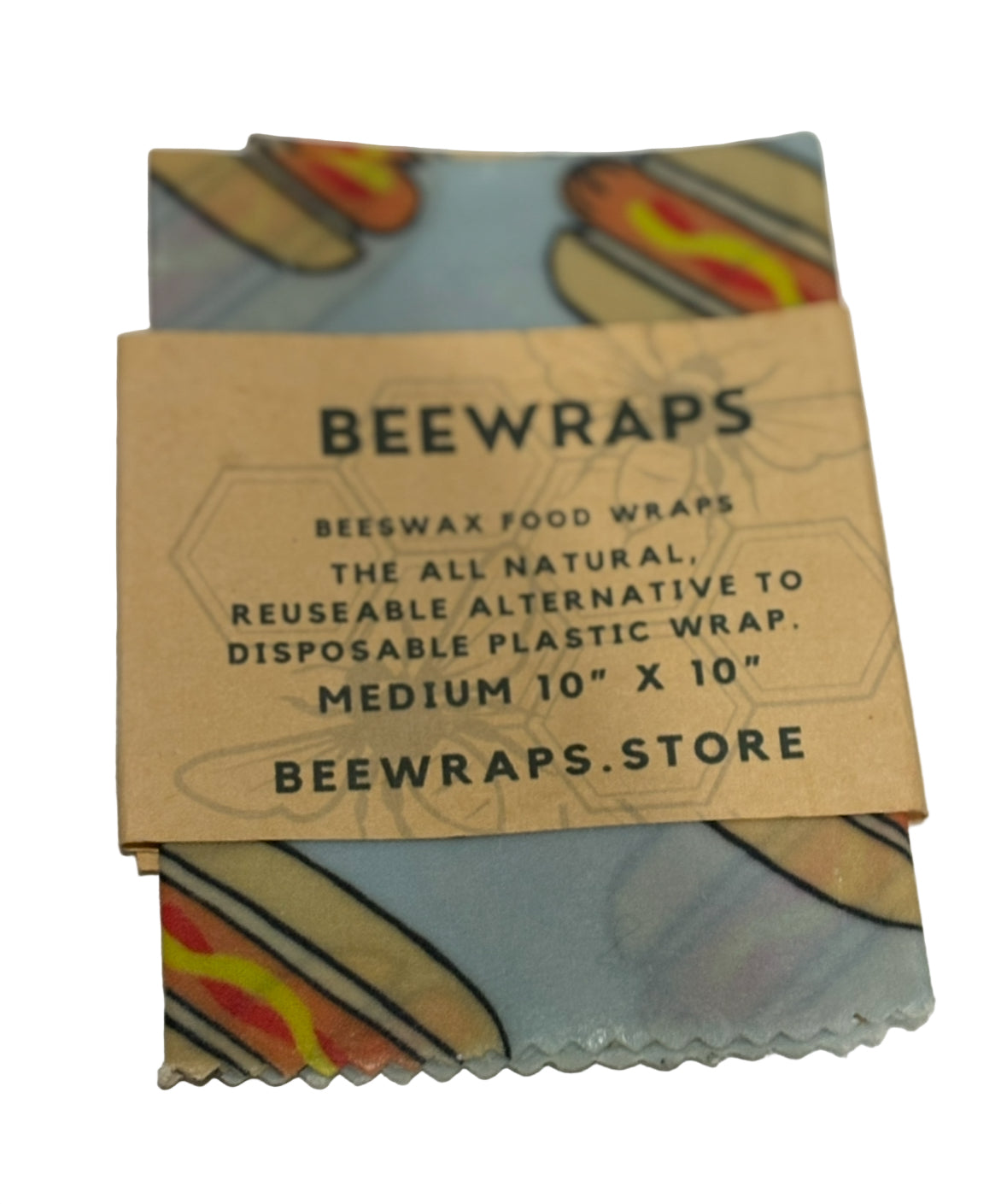 Beewraps Medium  10” x 10” Made in USA Eco Friendly Reusable Beeswax Food Wrap