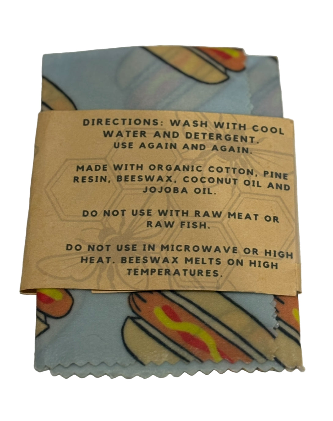 Beewraps Medium  10” x 10” Made in USA Eco Friendly Reusable Beeswax Food Wrap